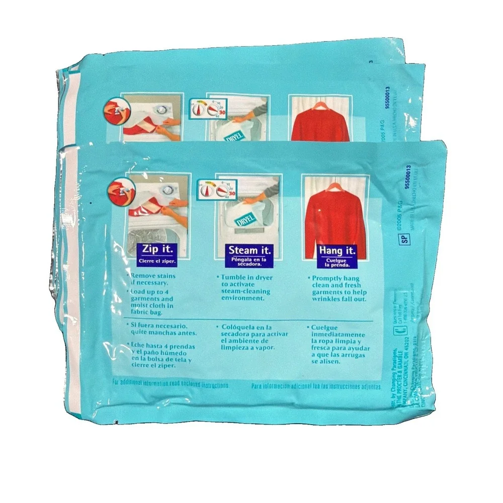 Dryel Refill Cloths Clean Breeze 4 Sheets New Old Stock Sealed Dryer-activated